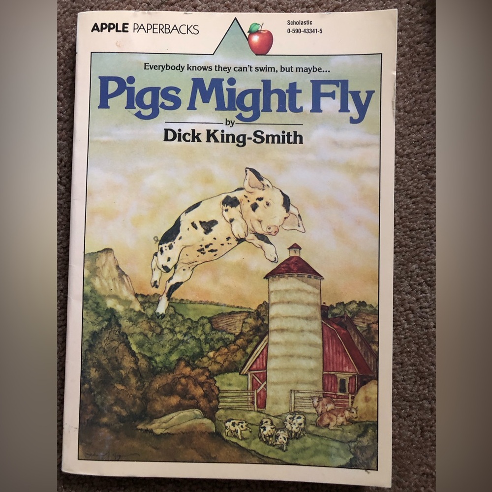 Apple Pigs Might Fly Illustrated Paperback (Blue/White/Red)